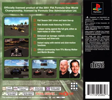 Formula One 2001 (EU) box cover back